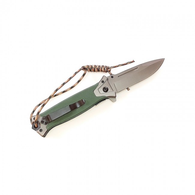Cutit tip Briceag 21 cm lama ascutita maner verde  GD-4243