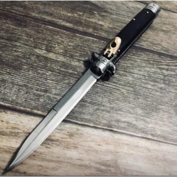 Briceag Stiletto cu deschidere automata, 19 cm, negru