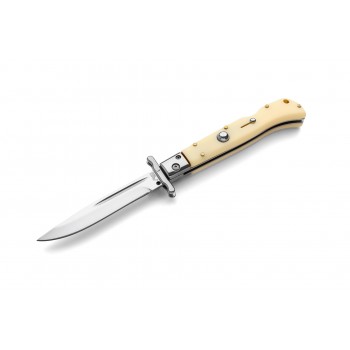 riceag de colectie tip Stiletto, deschidere pe buton, teaca din piele, 22 cm