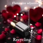 Bricheta butan, model ruj, design elegant, flacara ajustabila, auriu/rosu