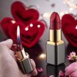 Bricheta butan, model ruj, design elegant, flacara ajustabila, auriu/rosu