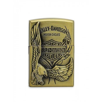 Bricheta metalica Harley-Davidson cu aprindere pe piatra reincarcabila cu gaz flacara normala