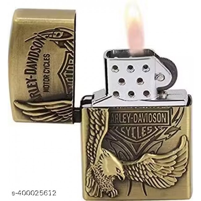 Bricheta metalica Harley-Davidson cu aprindere pe piatra reincarcabila cu gaz flacara normala