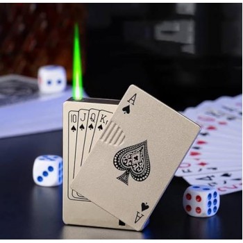 Bricheta  reincarcabila, cu gaz rezistenta la vant, carti de joc As