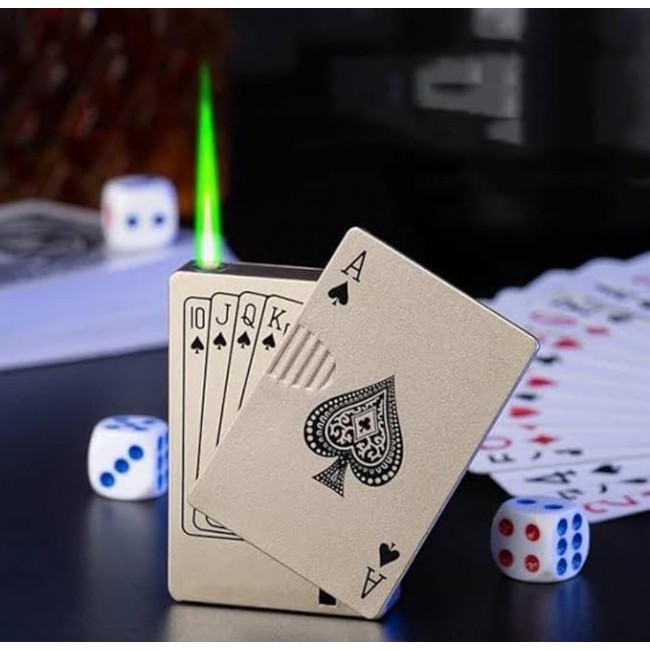 Bricheta  reincarcabila, cu gaz rezistenta la vant, carti de joc As