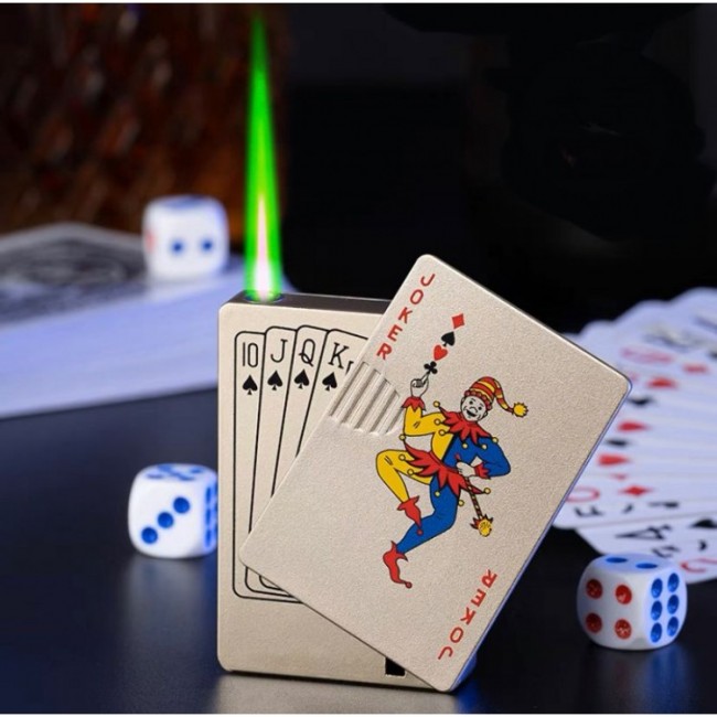 Bricheta Joker tip carte de joc reincarcabila cu gaz flacara antivint