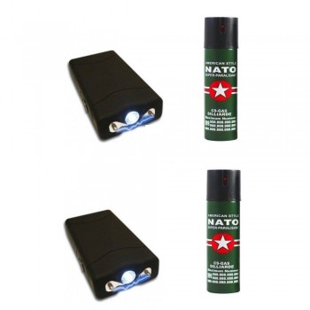 Kit autoaparare format din 2 electrosoc  si 2 spray Nato paralizant 60ml 