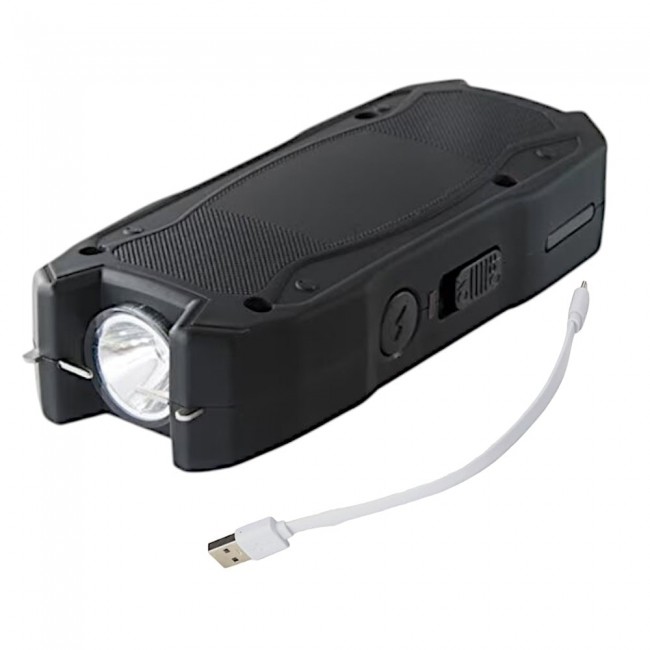 Electrosoc pentru autoaparare TW-1901 cu lanterna si husa cablu USB