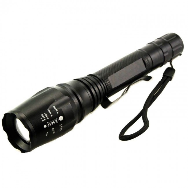 Lanterna cu zoom led Cree T6, cu 2 acumulatori GR-654 Lanterna cu zoom led Cree T6, cu 2 acumulatori GR-654