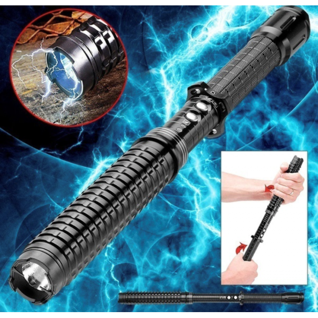 Electrosoc extensibil cu lanterna tip baston X-10