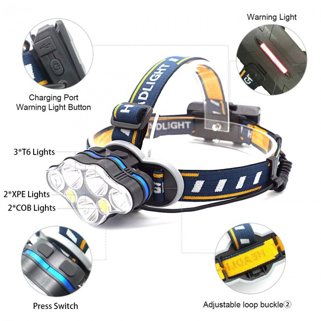LANTERNA  FRONTALA  CU 7 LED-URI HR-298