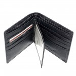 Portofel din piele barbatesc, negru fara capsa se-002h